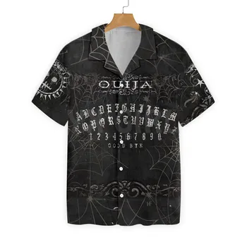 Wicca Ouija Board 3D навсякъде отпечатани хавайски риза мъжки за жени Harajuku случайни риза Unisex