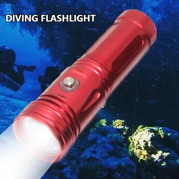 XM-L2 жълто/бяло светкавично фенерче за гмуркане 100M подводно IPX8 водоустойчиво LED супер ярко гмуркане фенер лампа употреба 18650/26650