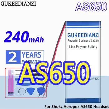  Батерия с висок капацитет GUKEEDIANZI 240mAh за слушалки Shokz Aeropex AS650 Bateria