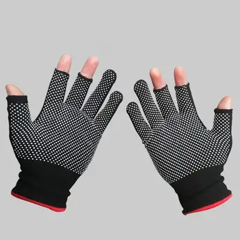 Водоустойчиви ръкавици против хлъзгане риболов Ръкавици за зимно колоездене с два пръста Пълен открит топъл екран Ръкавици с половин пръст J0H9
