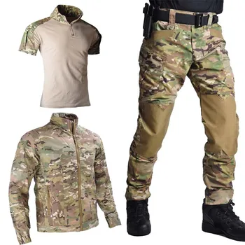 Външни военни тактически якета Man Hunting Sues Airsoft облекло Safari US CP армия Camo ризи + панталони + ризи бойна униформа