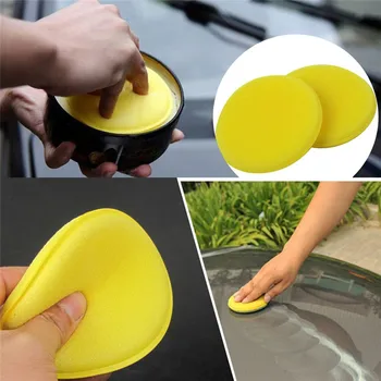  Гъба за пяна за кола 12Pcs восъчен апликатор Почистване на детайлни подложки Кола кола грижи Жълт 10cm комплект за почистване на автомобили
