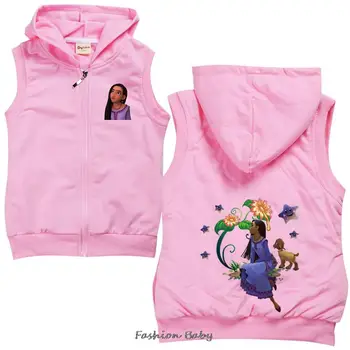 Детски дрехи Disney New Movie Wish Asha Autumn New Children's Vest Jacket Girl Outing Clothes Children Zipper Cardigan Jacket