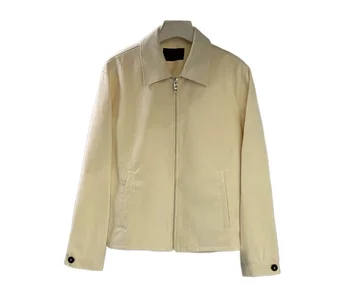 Дънково яке риза палто ревера кратко тънко прилягане версия плътен цвят цип дизайн топло и удобно Есен/Зима 2023