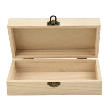 Дървена кутия за съхранение Правоъгълна ретро кутия Шарнирна кутия за подаръци Настолна козметика за бижута Контейнер за кутия за съхранение на кутии за съхранение на Sundries