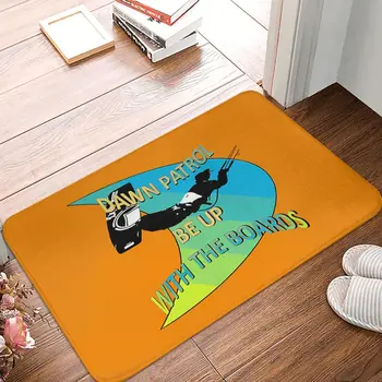 Екшън Екстремен спорт Синьо и жълто изкуство Кайтсърфинг Кайт сърфинг Нехлъзгащ килим изтривалка спалня баня мат входна врата килим