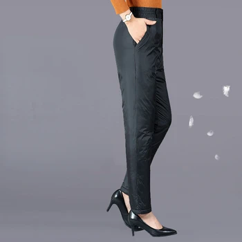 Жените затоплят памучни панталони женски лек сгъстен подплатени ватирани панталони дамски ластик ежедневни панталони панталони G517
