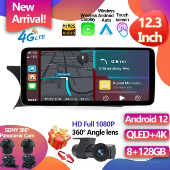 За Benz C W204 2011-2014 12.3 инчов Android 12 сензорен екран аксесоари за кола Auto Carplay видео радио монитори мултимедиен плейър