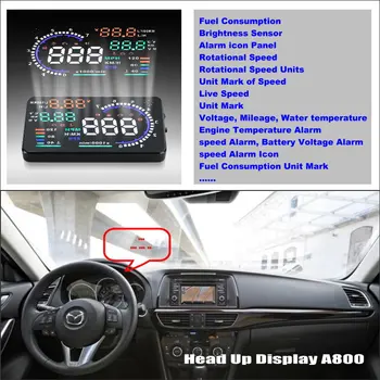 За Mazda 6 M6 Atenza GJ 2013 2014 2015Car HUD Head Up дисплей Авто аксесоари Безопасно шофиране екран Plug и Play Overspeed