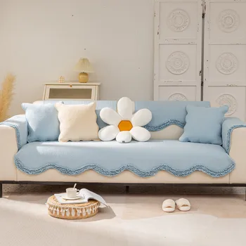 Изящни четири сезона общи памук корейски извити страничен диван възглавница модерен прост нехлъзгащ диван възглавница кърпа