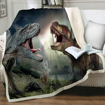 Карикатура древен динозавър дизайн меки хвърлят одеяло лек топли подаръци за деца подходящ диван легло стол дома юрган дрямка капак