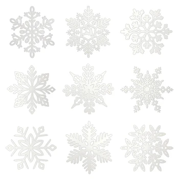Коледа снежинка висулка комплект от 10 Коледа прозорец стена декор чар за дома фестивал празник фон декорация