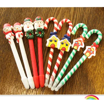 Коледно парти благоприятства писалките Kawaii Дядо Коледа патерица писалка за деца рожден ден сватба подаръци подаръци за гости Коледна украса