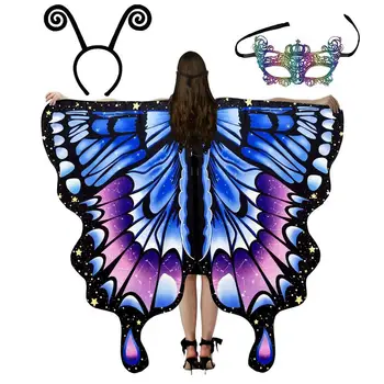Крила на пеперуда за жени Хелоуин костюм за възрастни костюм косплей жена нос пеперуда костюм карнавал парти аксесоари