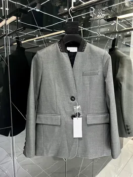 Луксозна марка дамски костюм якета 2023 Ново пристигане Mmsix яка снаждане бизнес официален костюм палта Висококачествени якета от Оксфорд