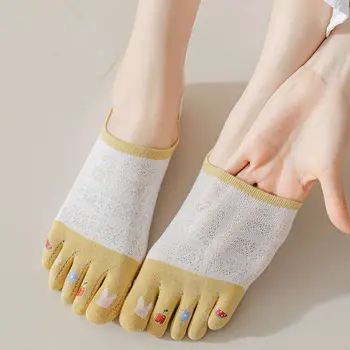 мек японски сладък сладък памук лято сладък сплит-пръст чорапи трикотаж лодка чорапи пет пръста чорапи женски чорапи