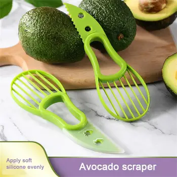 Многофункционален резачка за авокадо Corer масло Плодове Slicer Белачка Pulp Separator Пластмасов нож Кухненски инструменти Gadgets аксесоари