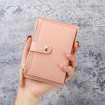 Нов портфейл Жена корейски версия студент чантата тънък продължи с мини версия мулти-карта чанта цип малък портфейл