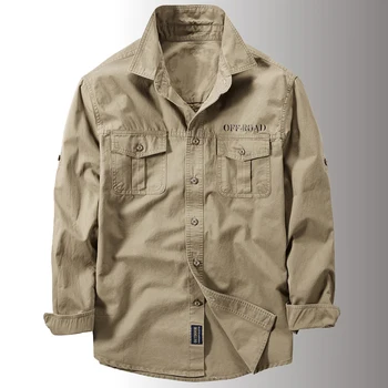 Нови мъжки пролетни мултиджобни военни тактически ризи мъжки есенна дишаща блуза дълъг ръкав работни Camisa товарни ризи