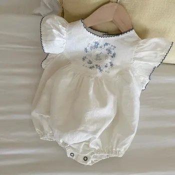 Ново бебе момиче летни сестри дрехи новородено памук боди бебе малко дете лети ръкав рокля мода детски дрехи