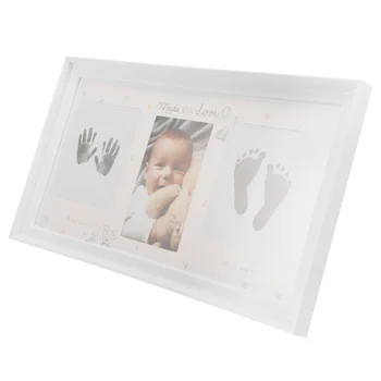 Новородено Handprint фото рамка бебе отпечатък картина рамка бебе спомен фото рамка с мастило тампон