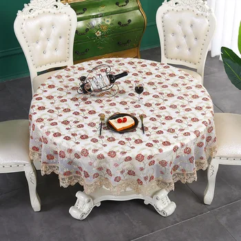 Памучно бельо ретро кръгла маса за трапезария парти Декорация на дома