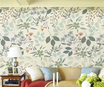 Персонализиран фото тапет за стени 3 d Nordic ръчно рисувани европейски цветя и растения TV фон спалня стена релефни тапети
