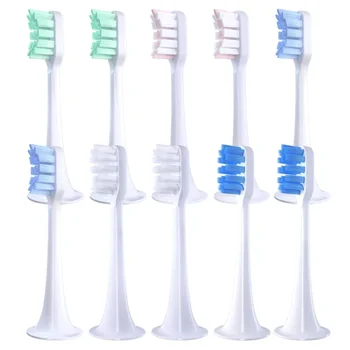 Резервни глави за четки за XIAOMI MIJIA T300/500 Sonic Electric Toothbrush Cleaner Soft DuPont Bristle Вакуумни дюзи 10PCS