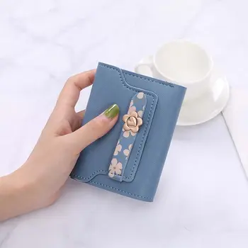 Реколта мулти карта джобове печат пари клип сгънати чанта съединител чанта жените портфейл кредитна карта клип закопчалка притежателя на картата