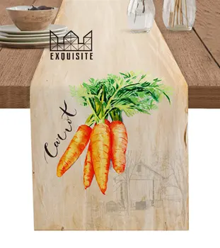 Реколта текстурирани ферма моркови таблица бегач сватбено тържество трапезна маса покритие кърпа Placemat салфетка Начало кухня декорация