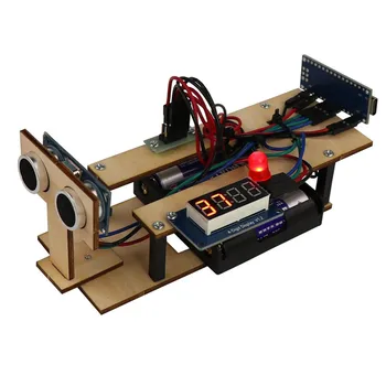 Ръчно изработен DIY ултразвуков инструмент за наблюдение на разстояние Arduino програмиране Mixly Science Experimental