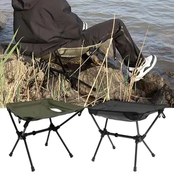 Сгъваема табуретка прибиращ се туристически стол на открито табуретка с нехлъзгащи се крака за туризъм на открито плаж риболов барбекю