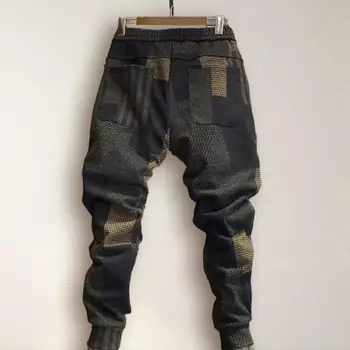 Сигурни джобни панталони Универсален стилен мъжки торбест дълъг панталон подсилени джобове ластик за спортно облекло хип-хоп улично облекло