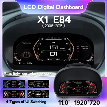 Синя светлина против отблясъци Монитор дисплей за скорост на таблото за BMW X1 E84 2009 2010 2011 - 2015 Автомобилна мултимедия LCD цифрово табло