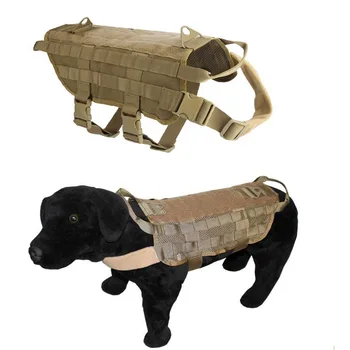 Тактически куче жилетка дишаща военна полиция куче дрехи сбруя обучение лов на открито Molle куче жилетка сбруя регулируем размер