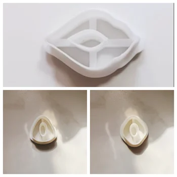Триъгълник пръстен форма пластмасови полимер глина обица мухъл ръчно изработени фондан глина DIY обица висулка ръка декорация режещ инструмент