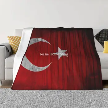 Турция флаг одеяло руно печат многофункционални леки тънки хвърлят одеяла за легло диван легла хвърля