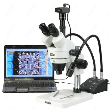 Цифров стерео микроскоп--AmScope доставя 3.5X-225X стерео микроскоп за цифрово увеличение w Gooseneck LED светлини + 5MP USB камера