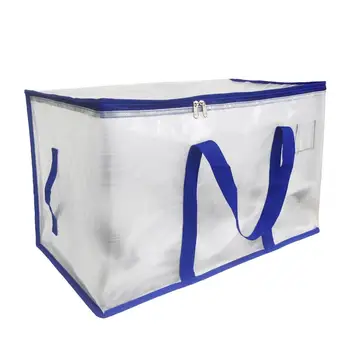 Чанта за дрехи Допълнителна чанта за съхранение на дрехи Подсилена дръжка Цип затваряне Капацитет за спестяване на пространство Идеален за преместване на одеяло