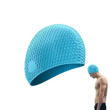Шапка за плуване за възрастни Силиконова шапка за плуване Аксесоари за плуване за дълга коса Къдрава коса Къса коса Права коса Плетена коса