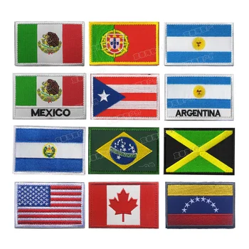 Южна Америка и Северна Америка знаме кръпки военна значка бродерия с кука и линия кръпка за шапка раница облекло