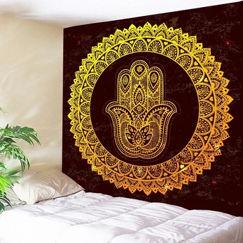 Ръката на Фатима Гоблен Eye Bohemian Mandala Tapestry Стенно окачване за стенни декорации Хипи гоблен за спалня Всекидневна